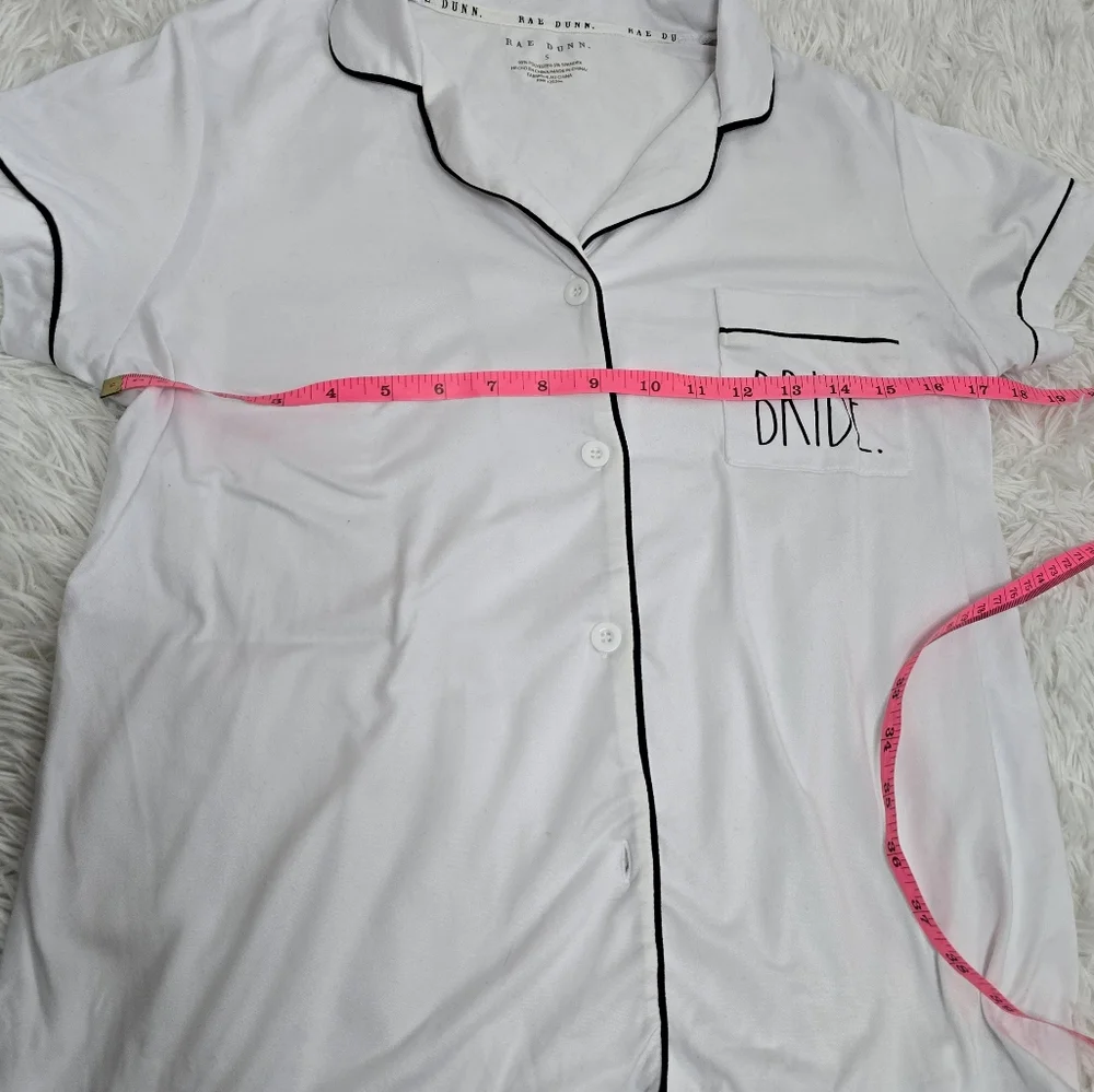 Rae Dunn Wedding White‎ Bride Button Up Pajama Top Small